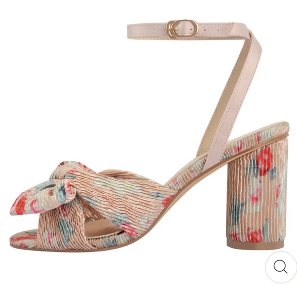 Floral Pleated Heels